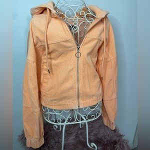 Forever 21 orange corduroy hooded jacket